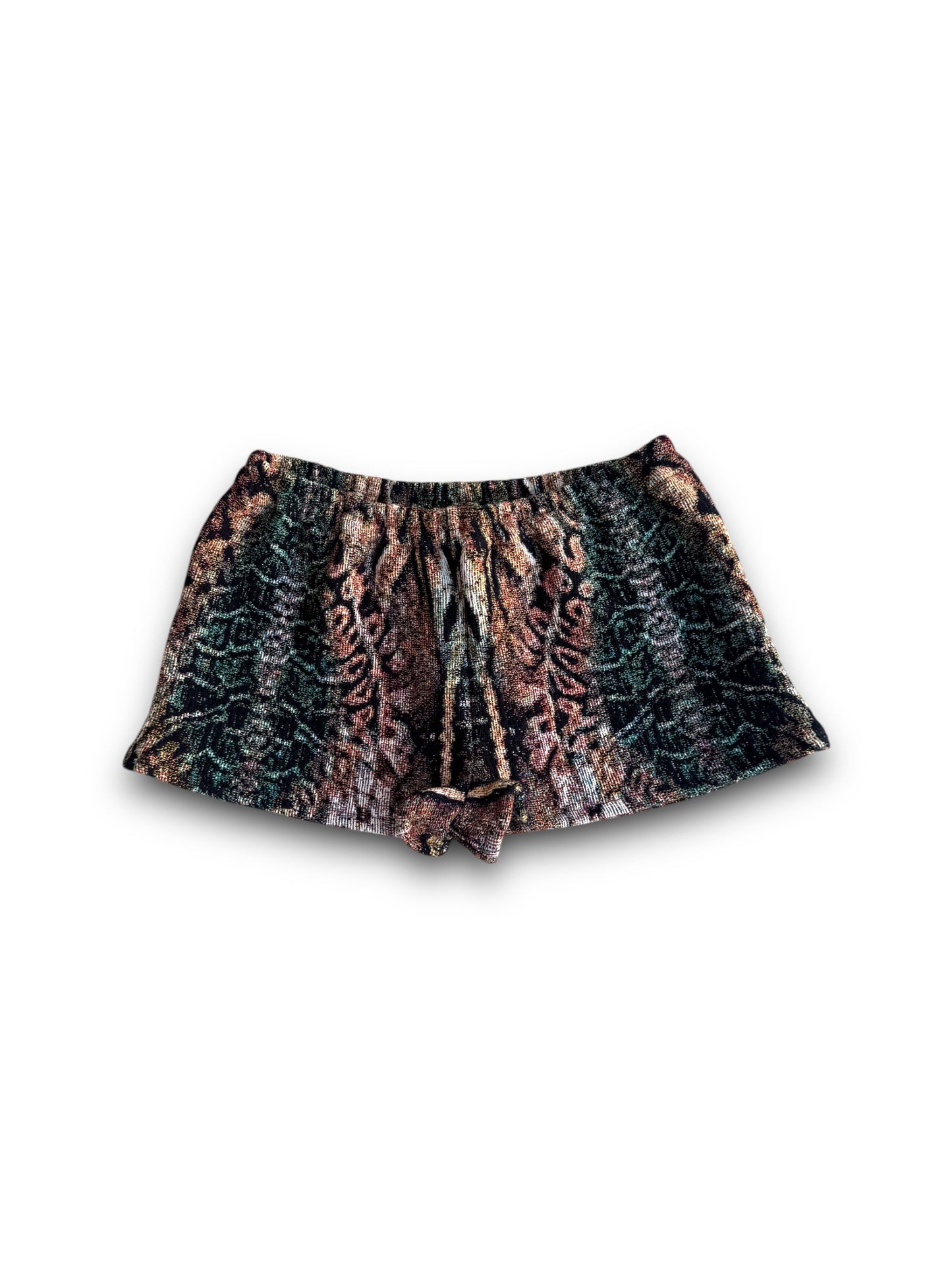 Womens Snakeskin Woven Shorts